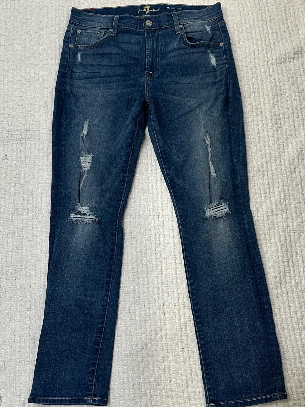 7 For All Mankind The Relaxed Skinny Jeans - Distressed - Size 27 - EUC
